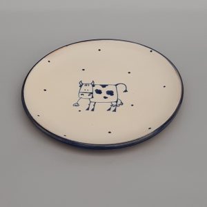 Kék állatos kerámia tányér bocis dekorral #2
