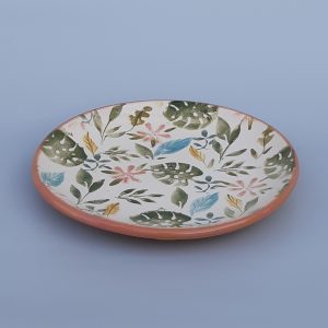 Trópusi leveles kerámia tányér