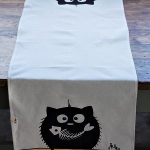 Asztali futó halcsontos cica dekorral #10