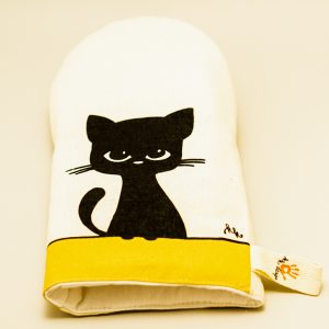 Sütőkesztyű, edényfogó fekete macskás #02