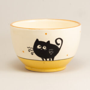 Állatos müzlis tálka fekete macska dekorral 0,5 l #14