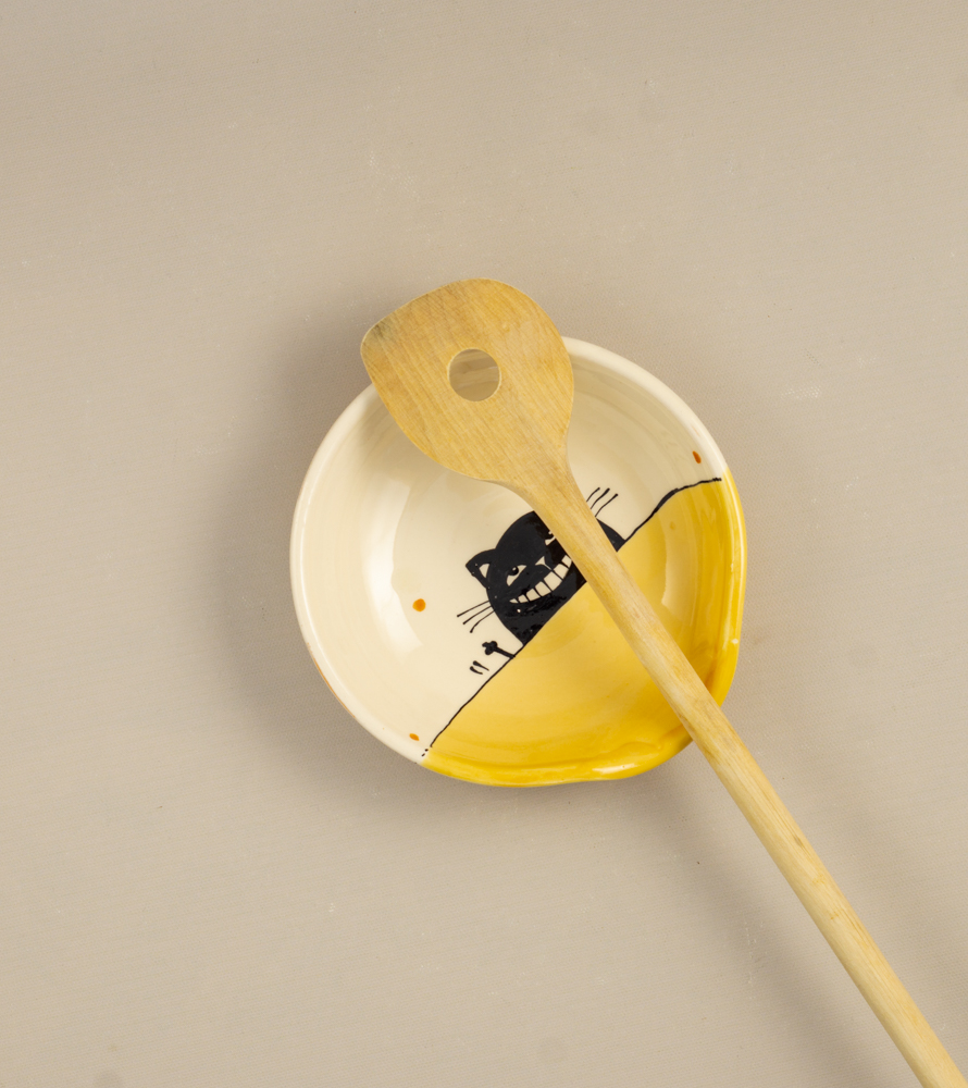 Kerámia fakanál tartó fekete macska #01 - Image 2