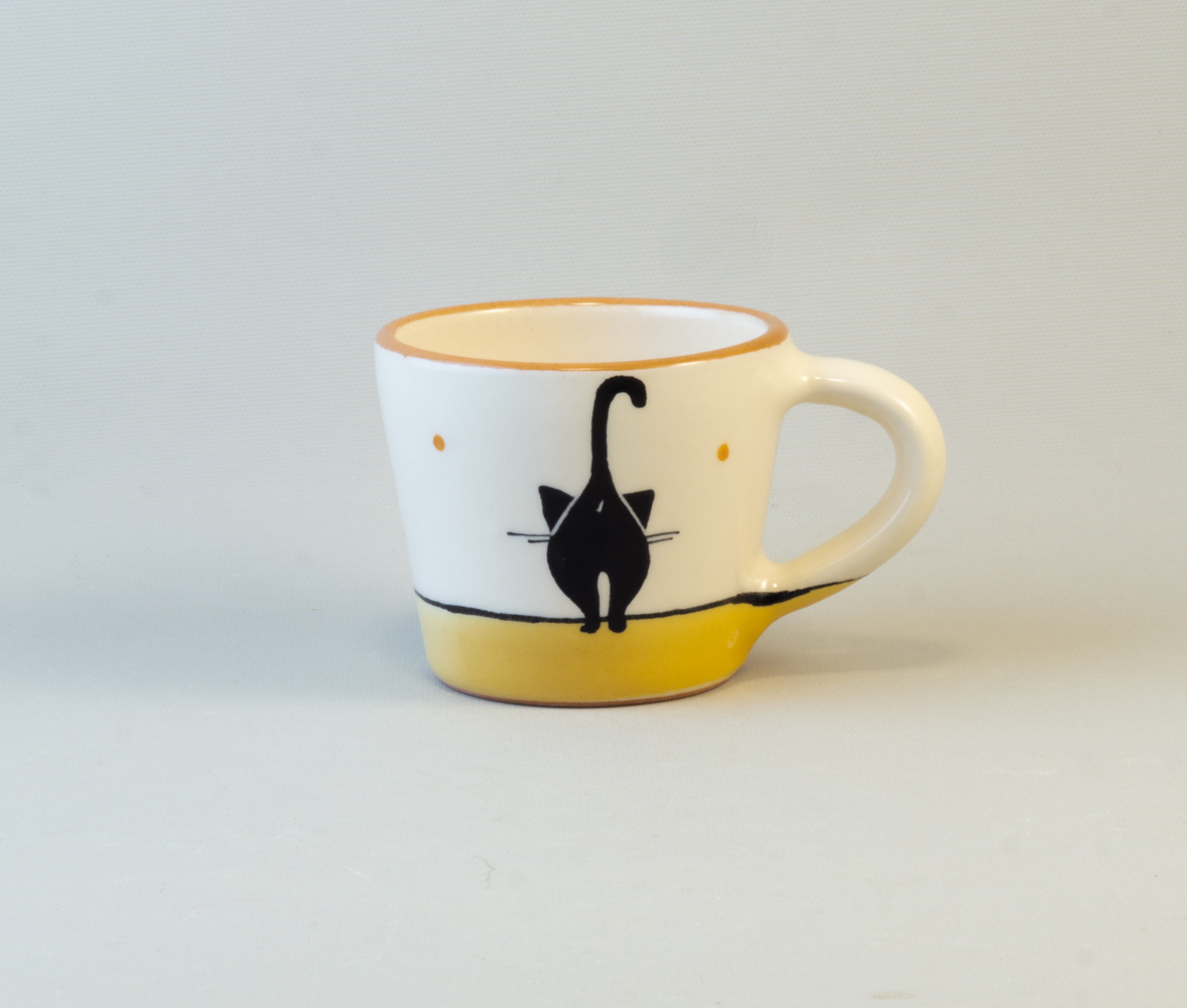 Kerámia bögre fekete macska - 1dl #16