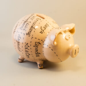 Kerámia malac persely színes