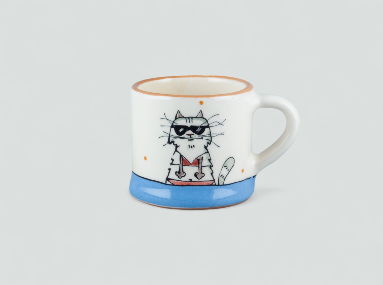Kerámia bögre nyári macska #02 - 2 dl